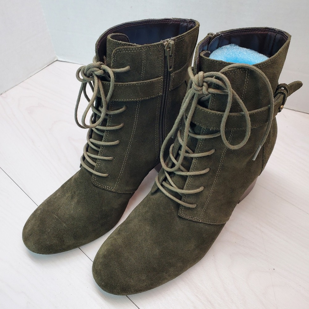 Sole Society Glenda Dark Olive Suede Ankle Boots 10 Practical Magic Whimsioth